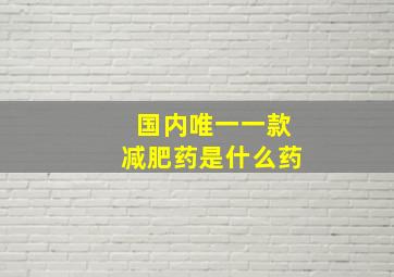 国内唯一一款减肥药是什么药