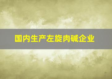 国内生产左旋肉碱企业