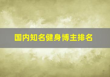 国内知名健身博主排名