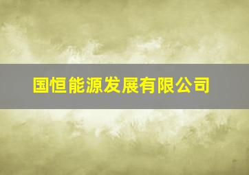 国恒能源发展有限公司