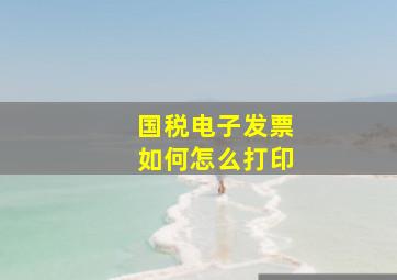 国税电子发票如何怎么打印