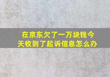 在京东欠了一万块钱今天收到了起诉信息怎么办