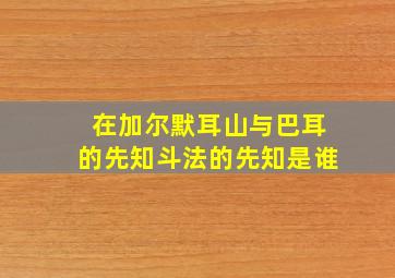 在加尔默耳山与巴耳的先知斗法的先知是谁