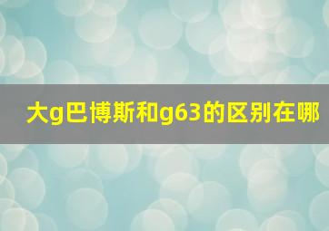 大g巴博斯和g63的区别在哪