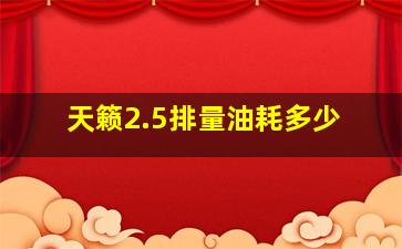 天籁2.5排量油耗多少