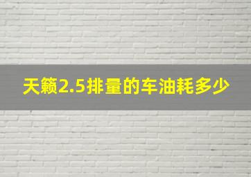 天籁2.5排量的车油耗多少