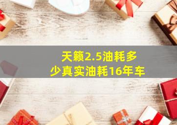 天籁2.5油耗多少真实油耗16年车