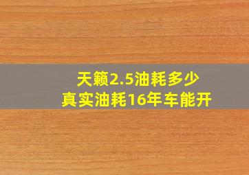 天籁2.5油耗多少真实油耗16年车能开