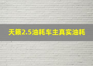 天籁2.5油耗车主真实油耗