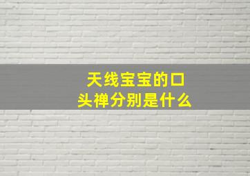 天线宝宝的口头禅分别是什么