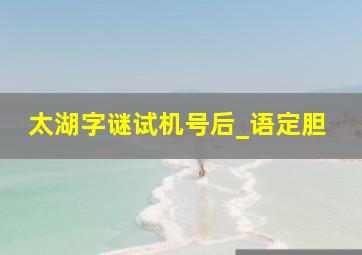 太湖字谜试机号后_语定胆