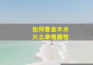 如何查金木水火土命格属性