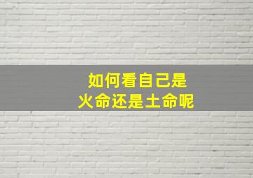 如何看自己是火命还是土命呢