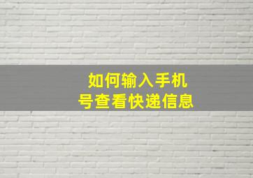 如何输入手机号查看快递信息