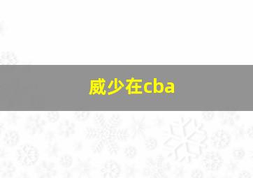 威少在cba