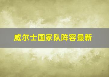 威尔士国家队阵容最新