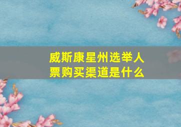 威斯康星州选举人票购买渠道是什么