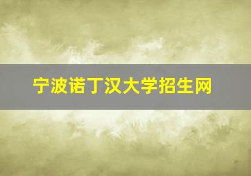 宁波诺丁汉大学招生网