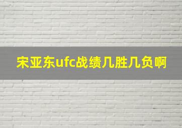 宋亚东ufc战绩几胜几负啊