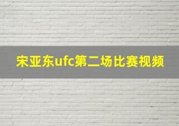 宋亚东ufc第二场比赛视频