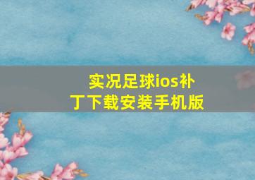 实况足球ios补丁下载安装手机版