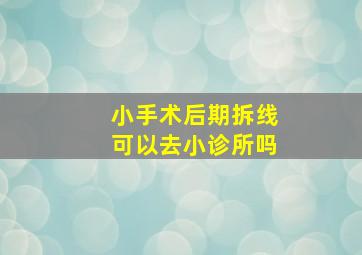 小手术后期拆线可以去小诊所吗