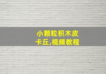 小颗粒积木皮卡丘,视频教程