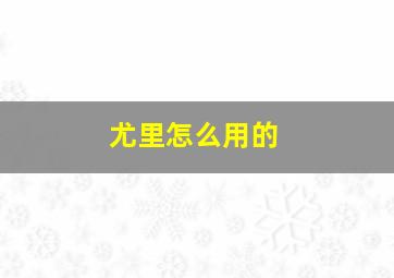 尤里怎么用的