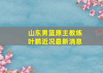 山东男篮原主教练叶鹏近况最新消息