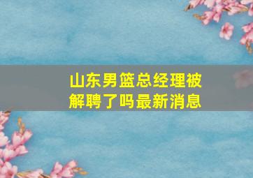 山东男篮总经理被解聘了吗最新消息