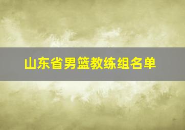 山东省男篮教练组名单