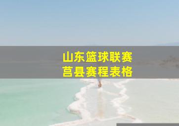 山东篮球联赛莒县赛程表格