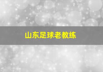 山东足球老教练