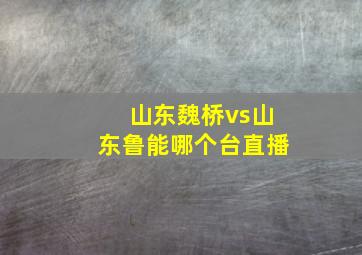 山东魏桥vs山东鲁能哪个台直播