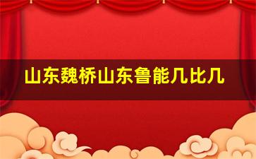 山东魏桥山东鲁能几比几