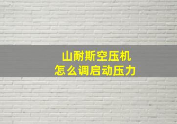 山耐斯空压机怎么调启动压力