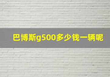 巴博斯g500多少钱一辆呢