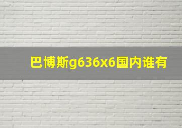 巴博斯g636x6国内谁有