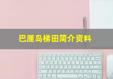 巴厘岛梯田简介资料