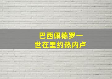 巴西佩德罗一世在里约热内卢