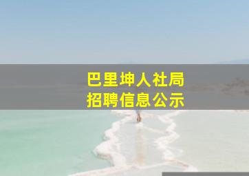 巴里坤人社局招聘信息公示