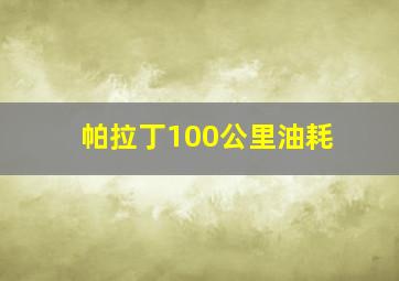 帕拉丁100公里油耗