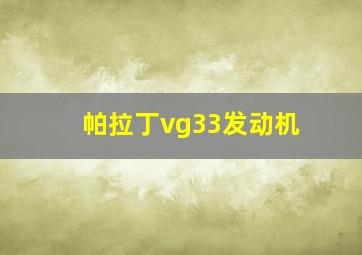 帕拉丁vg33发动机