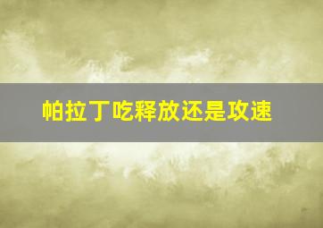 帕拉丁吃释放还是攻速