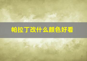 帕拉丁改什么颜色好看