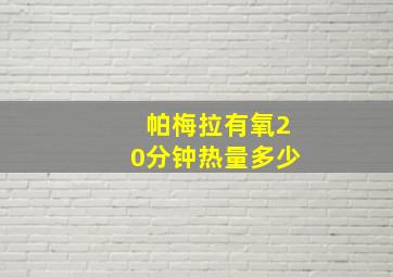 帕梅拉有氧20分钟热量多少