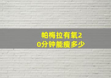 帕梅拉有氧20分钟能瘦多少