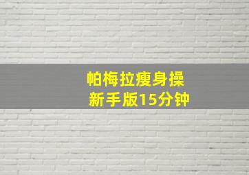 帕梅拉瘦身操新手版15分钟