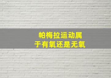 帕梅拉运动属于有氧还是无氧