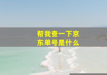 帮我查一下京东单号是什么